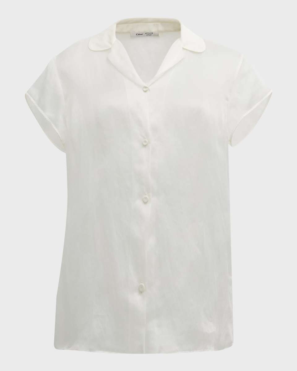 x Atelier Jolie Sheer Short-Sleeve Blouse